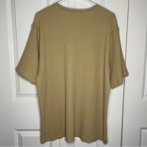 Banana Republic Waffle Henley Size XL Camel 2 Button Textured Limited Summer Men - Picture 4 of 6